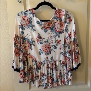 Altar’d State Floral Print Women's Blouse - Spring, Boho, Modest, Cottagecore